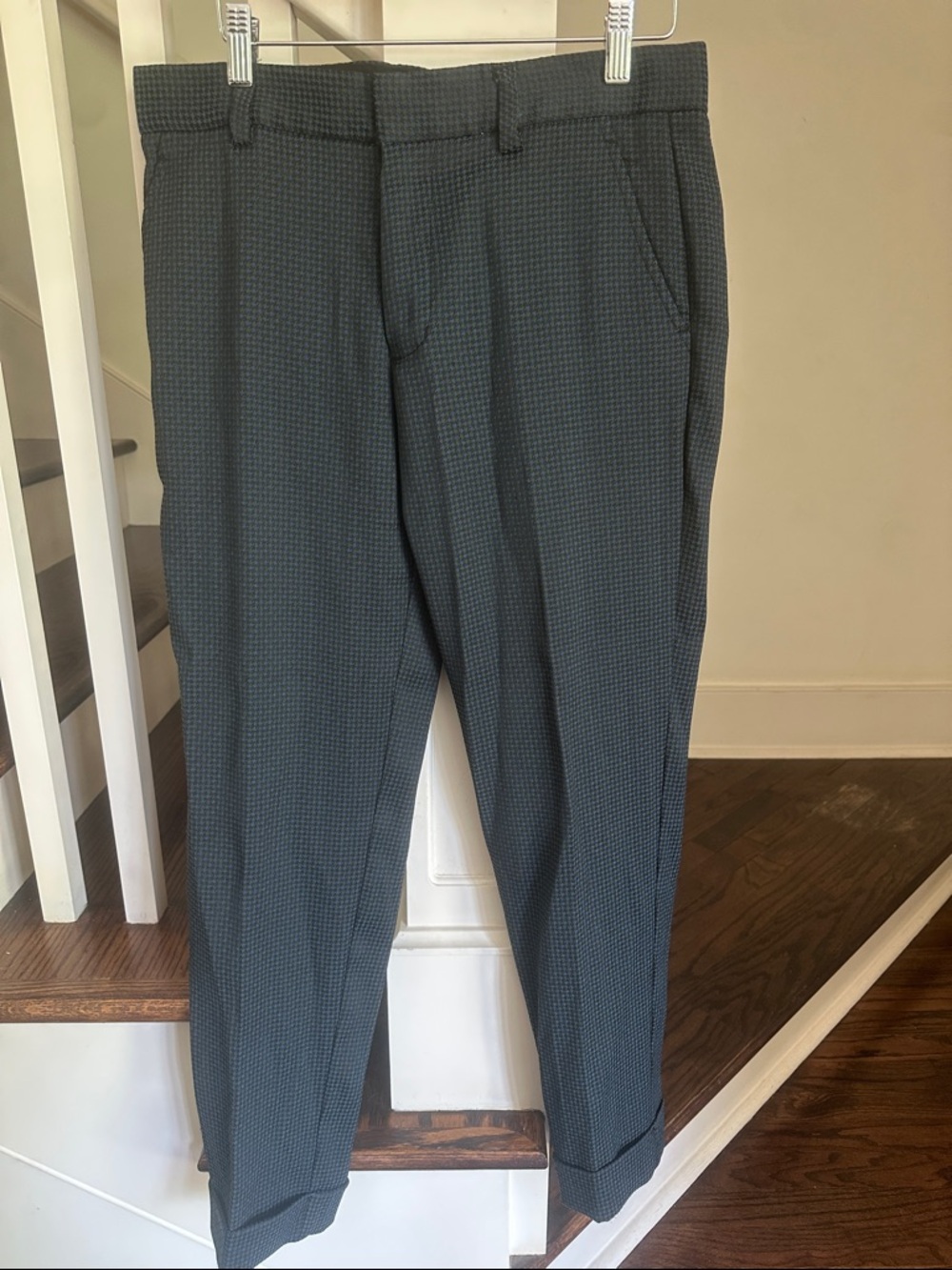 Mr Turk Men's Gray Textured Dress Pants - Classic Tailored Fit